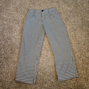 Who What Wear Black and White Houndstooth Trousers